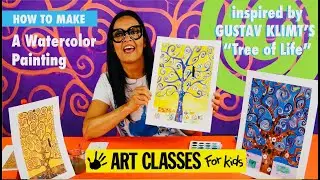 HOW TO MAKE A Watercolor Painting inspired by Gustav Klimt's Tree of Life