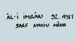 AL-İ İMRAN 92 /ECVEF FİİL,HATTA HARFİ CER,LEN EDATI