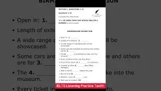 IELTS Listening Practice Task-9 with answers at end of the video!! #ielts #ieltslistening #ieltsexam