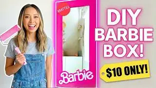 Barbie Box Mirror DIY | Barbie Party | Barbie Room | Upcycled DIY  #barbiemovie