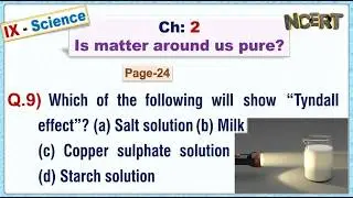 Ch:02 - Pg-24 - Q.9) Which of the following will show &ldquo;Tyndall effect&rdquo;? (a) Salt solution (b) Milk