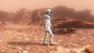 4K Futuristic Astronaut Walking On Mars Planet Surface Loop Background Video | No Copyright Video 