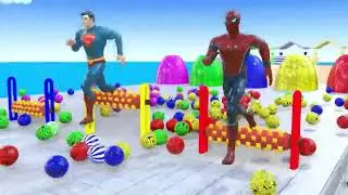 Long Slide Game With Elephant Gorilla Buffalo Hippopotamus Tiger - 3d Animal Game - Funny 3d Animals