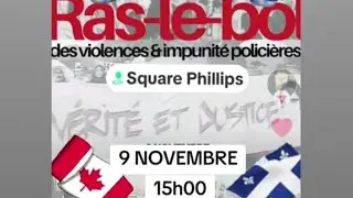 DCE Media (DeWolf) is live! 9 novembre 2025 manifestation RAS LE BOL au Square Philips Montr&eacute;al