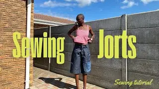How to sew your first pair of Jean shorts|DIY jorts with ThatGirlRuvie 
