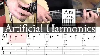 Silver Lake (Artificial Harmonics) - Full Tutorial with TAB - Classical Guitar