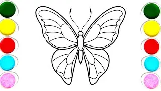 Easy & simple Butterfly drawing & colouring |🦋|How to draw A Cute butterfly for kids & toddlers |