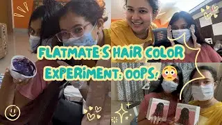 Hair Color Gone Wrong?! Trying Streax Crimson Red Without Bleach on My #Flatmate 💇&zwj;♀️😂 #haircolour