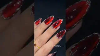 Да или нет? &hearts;️ Вампирский красный стеклянный маникюр &laquo;кошачий глаз&raquo; на Хэллоуин! #ногти #nailgela...
