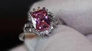 Pink diamond ring, big pink diamond ring, pink diamond engagement ring, womens pink diamond ring