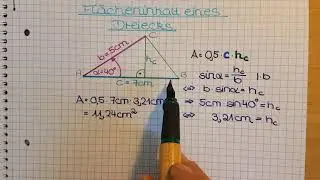 Flächeninhalt eines Dreiecks mit dem Sinus berechnen