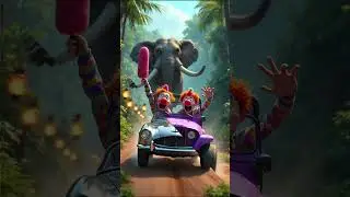 Clown Jungle Chase | Funny 3D Cartoon Animation (Elephant Attack)