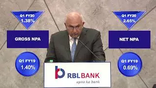 Watch Mr. Vishwavir Ahuja, MD & CEO &ndash; RBL Bank talk about the Q1 FY20 Results