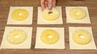 🍍 Sie haben Blätterteig und Ananas? Ein beliebtes Familienrezept in 10 Minuten!