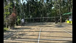Outdoor live badminton collection match outdoor at village area