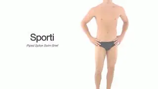 Sporti Piped Splice Brief Swimsuit (22-40) | SwimOutlet.com