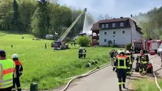 Mistelgau: Scheune steht in Flammen
