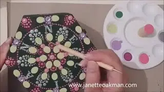 Dot painting with Artist Janette Oakman 7 Painting A Wooden Box 1 - Pointillism,  Symmetric