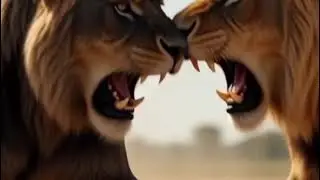 King lion vs black lion they fights with each other # wildlife 