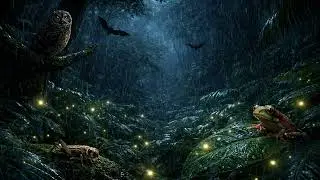 Night Forest Rain with Insects and Birds &ndash; 8 Hours Deep Sleep