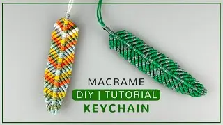 Macrame leaf keychain tutorial | DIY macrame keychain | Leaf key chain handmade | Colorful leaf