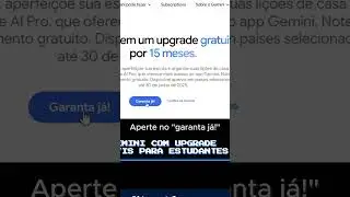 15 meses de Google Gemini Pro sem pagar NADA! #GoogleGeminiPro#IA #InteligenciaArtificial