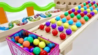 Marble Run ASMR ☆HABA Wave Slope & Trix Trac & Marble Pack Rail, Container case
