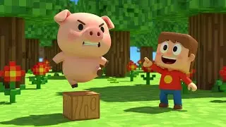 Minecraft Little Pig Ran from the Zombie | Kids Songs & Nursery Rhymes