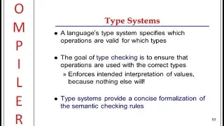 Compiler Design:  Type System, Type Equivalence,Type Checker