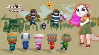 Talking Tom Hero Dash~🚩🚦SQUID GAME FUNNY- 🔥Raccoon Case