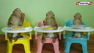 Littles Kako Luna And Olly Eating Sweet Jackfruit