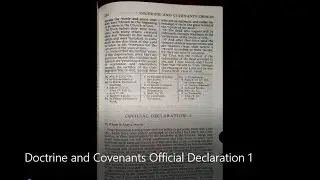 Doctrine and Covenants Official Declaration 1
