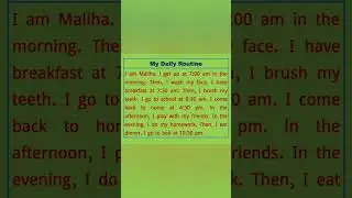 My Daily Routine Paragraph for Class 3,4 & 5 | #mydailyroutine