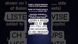 Class 12 Accountancy | Chapter 1 Fill in the Blanks | HSC Maharashtra Board | Part 1 #shorts #fyp