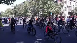 bikers and bicyclists rides in Yerevan 2018