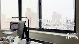 🩺4 Hour Snowy Study With Me LIVE in New York | 50/10 Pomodoro | Real Background Noise
