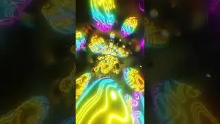 #Shorts VJ #LOOP NEON Glowing Bubble #Abstract #Background Video 4k Rainbow Color Calm ASMR Metallic