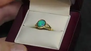 #10894   Green, Blue, Turquoise Opal Jewellery   18K Gold Ring