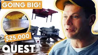 Изготовленная на заказ промывочная установка Шона установлена ​​на его мегадраге во время транспо...