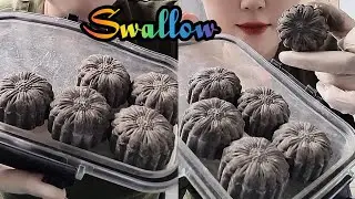 Swallow 🤤🤎#mukbang #asmr #clay #satisfying 