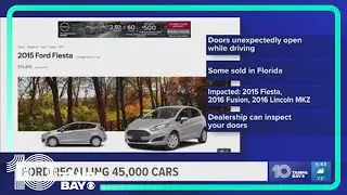 Recall: More than 45,000 Ford vehicles recalled over door latch issues