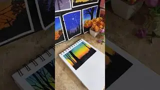 Easy landscape painting 🎨#landscapepainting #acrylicart #painting #artshorts #shorts