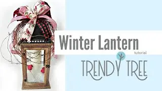 Winter Lantern Topper with Bow and Cardinals