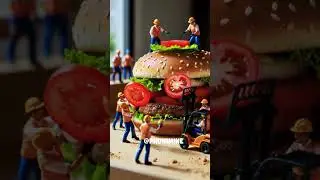 Tiny Worker making 🍔 king Burger