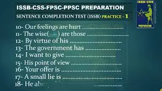 sentence complete test (SCT ISSB) practice 1 | ISSB | English sentence |