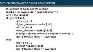 14 CALCULATING MEDIAN IN PYTHON