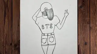 How to draw BTS Girl/BTS Girl backside drawing sketch