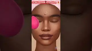 ASMR black beauty Makeup foundation animation #sonuasmranimation #foundation #facemakeup #animation