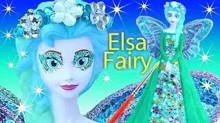 FROZEN ELSA GREEN GARDEN FAIRY PRINCESS DRESS Paint Your Own Glitter Makeover Doll Bank How To