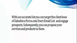 Salesforce Users Email List | Technology Data Services